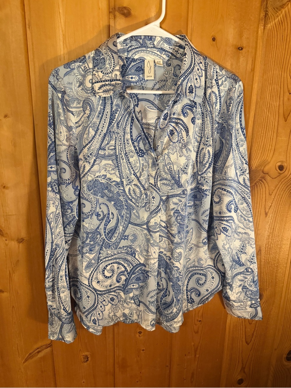 Joie White and Blue Paisley Shirt